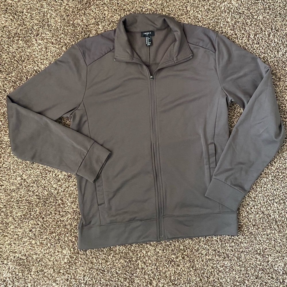 Forever 21 Army Green Men’s Zip Up Sweatshirt